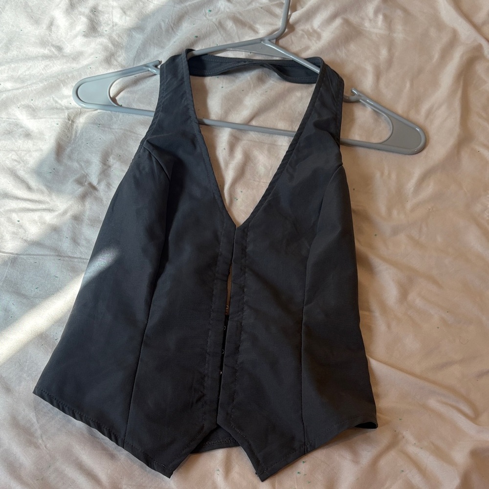 Elegant Dark Grey Halter Top